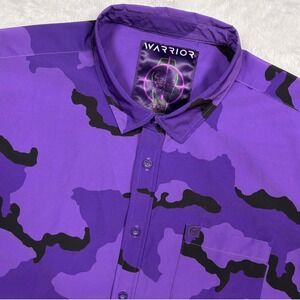 Warrior Purple Haze Button Shirt Mens 2XL Performance Short Sleeve Golf RARE